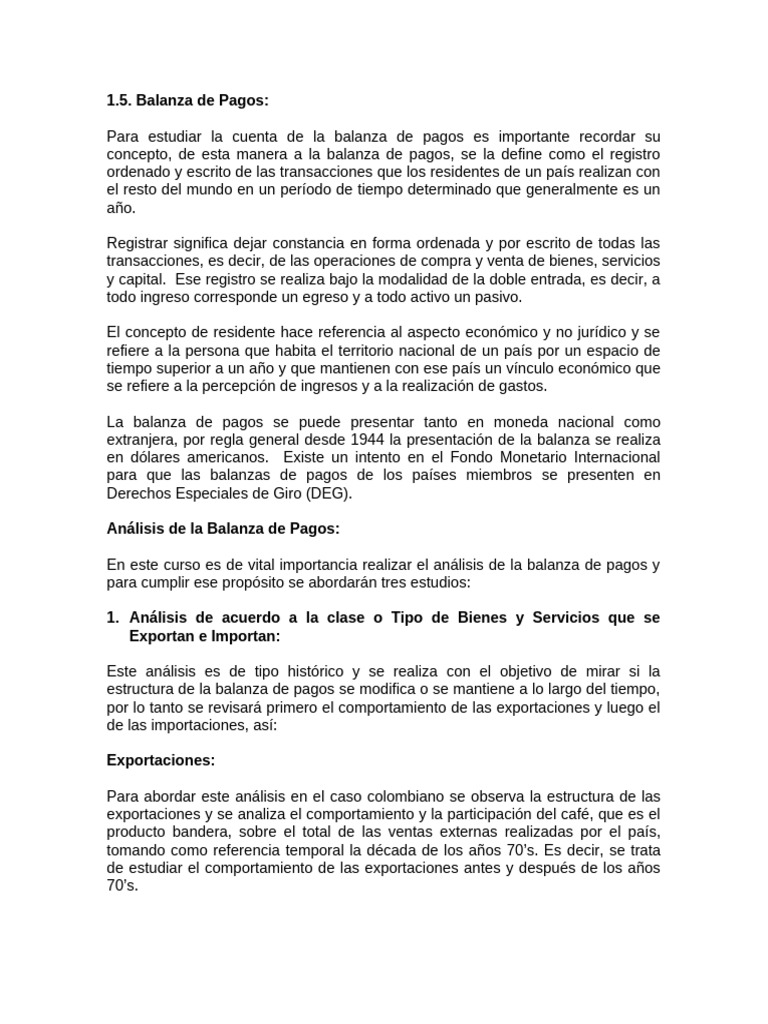 Análisis de la Balanza de Pagos en Colombia | PDF | Balance de pagos ...