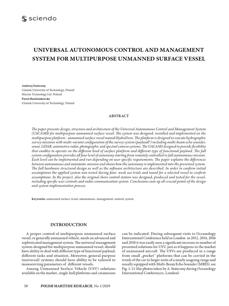 Universal Control System for USVs | PDF | Unmanned Aerial Vehicle ...