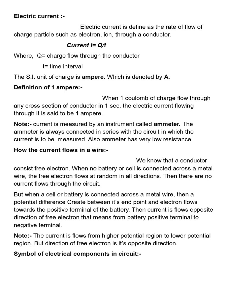 current | PDF | Electric Current | Electrical Conductor