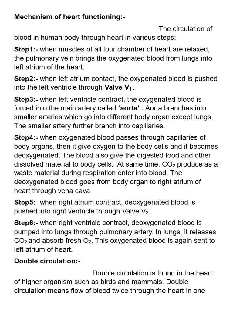 mechanism of heart functioning and blood pressure | PDF | Circulatory ...
