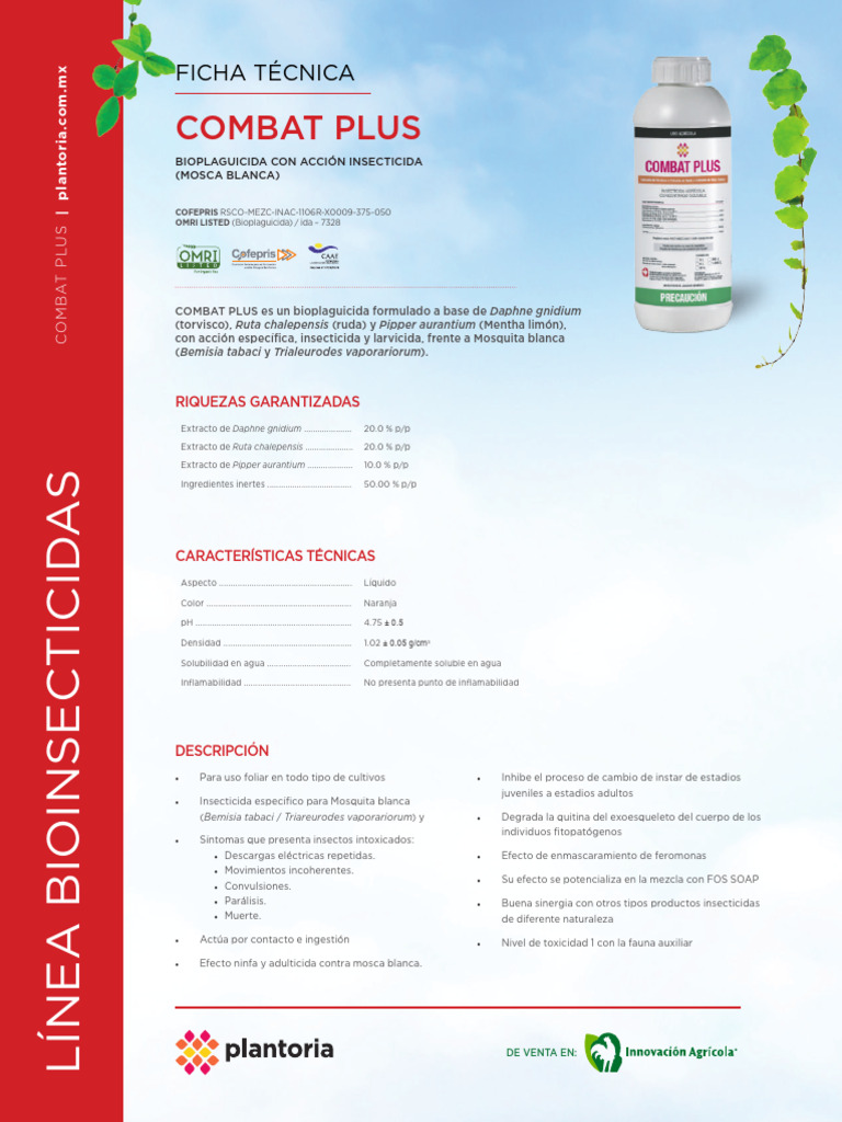 Bioplaguicida Combat Plus para Mosca Blanca | PDF | Frutas comestibles