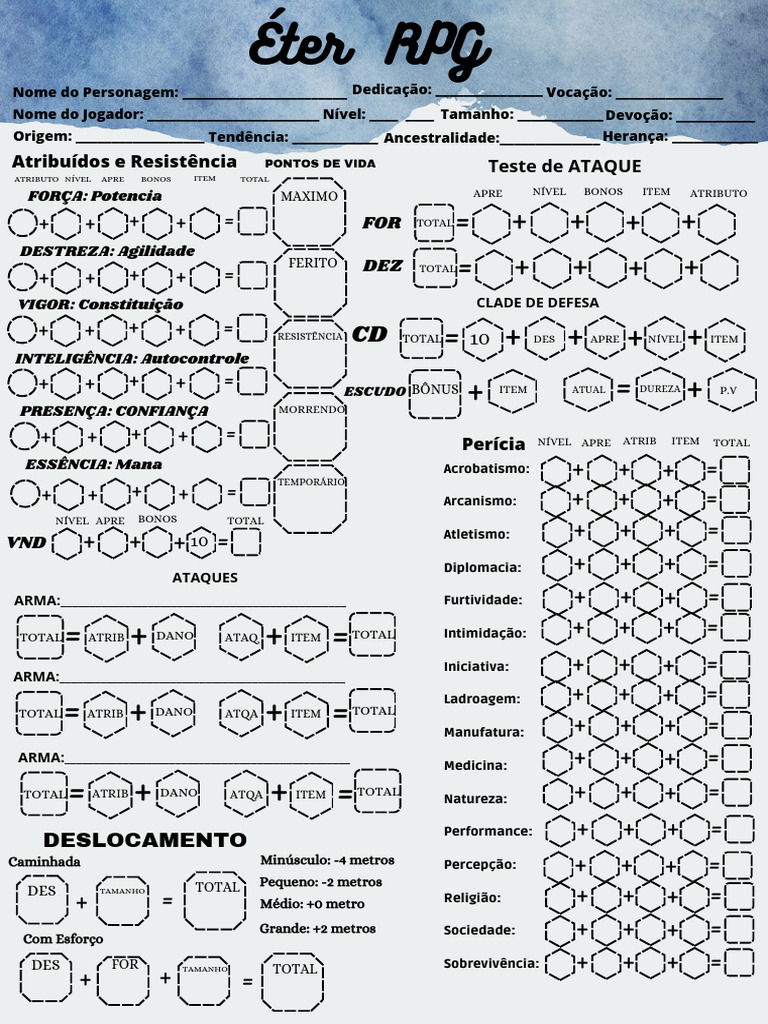 Ficha de Personagem para RPG | PDF