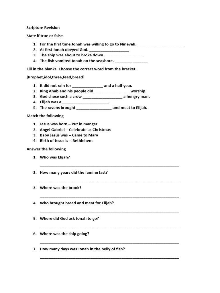 Scripture 1 Pdf Elijah Jonah