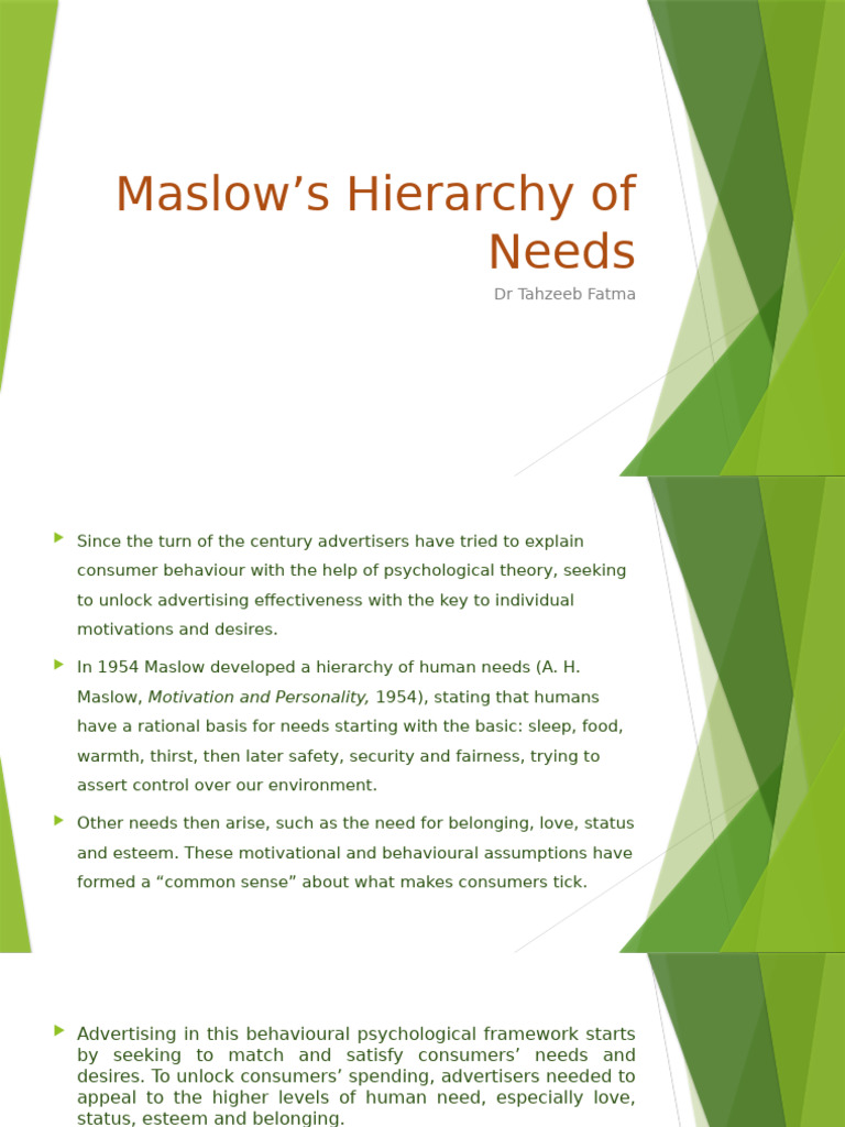 Maslow's Hierarchy of Needs | PDF | Motivation | Motivational