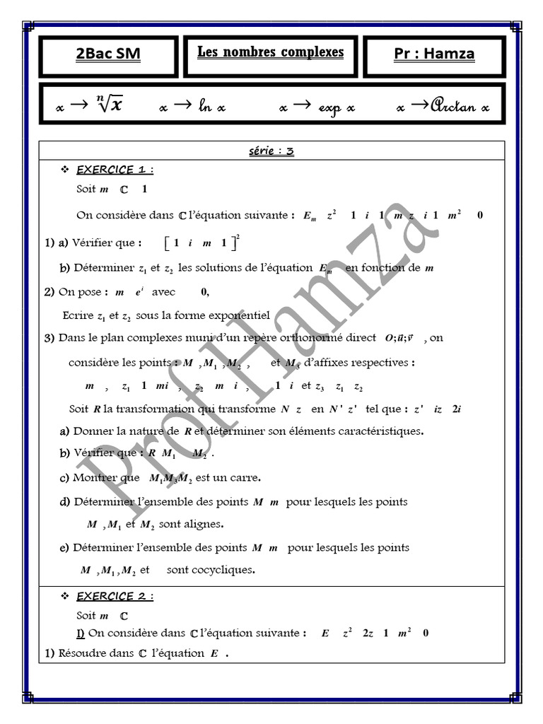 Équations complexes et transformations | PDF | Nombre complexe | Racine ...