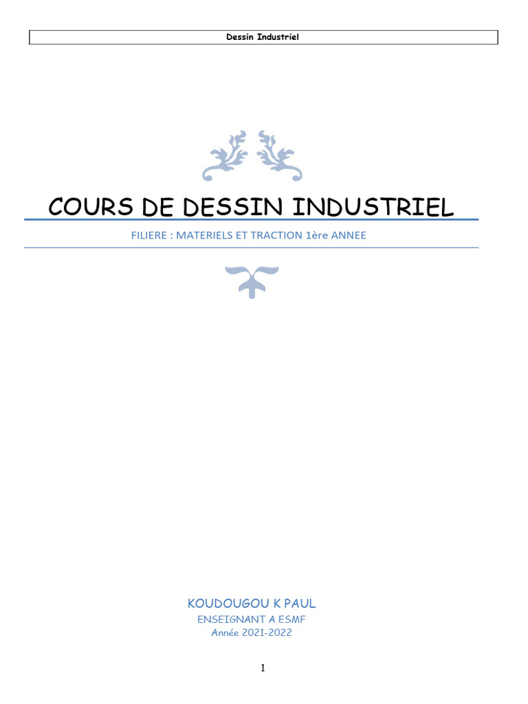 Cours de Dessin Industriel en Ligne | PDF | Dessin technique | Dessin