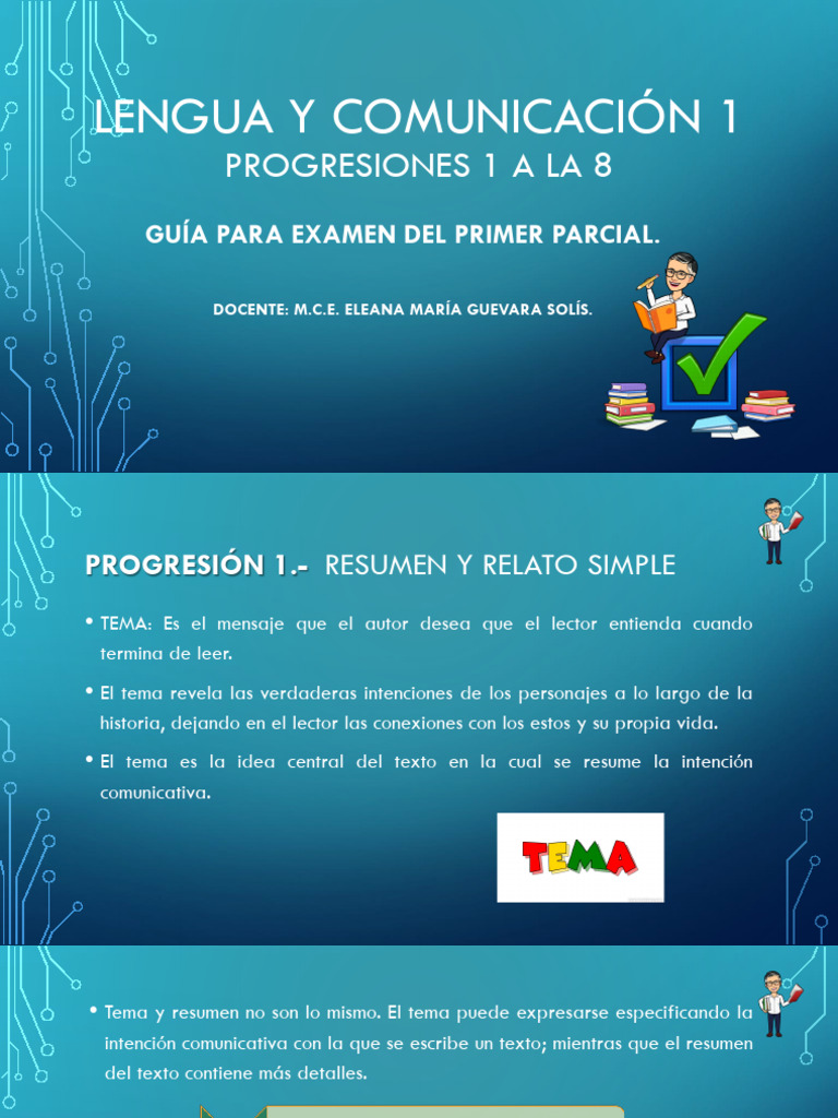 Guía para el Primer Parcial de Lengua | PDF | Comprensión lectora ...