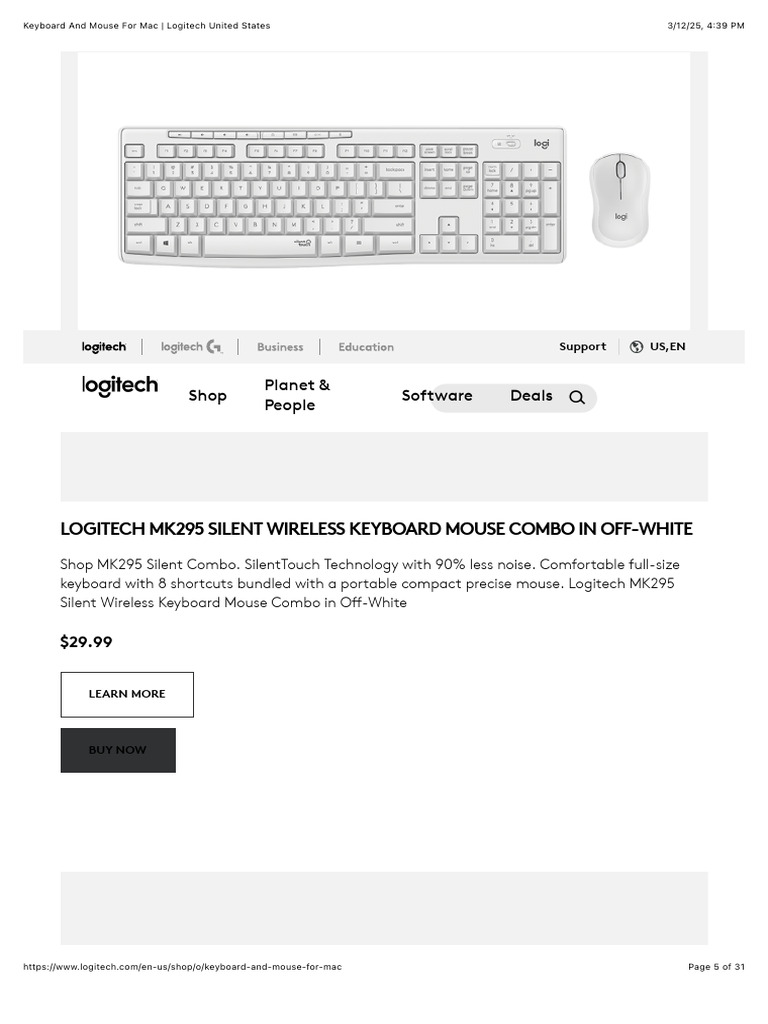 Keyboard and Mouse For Mac - Logitech United States (Dragged) 5 | PDF