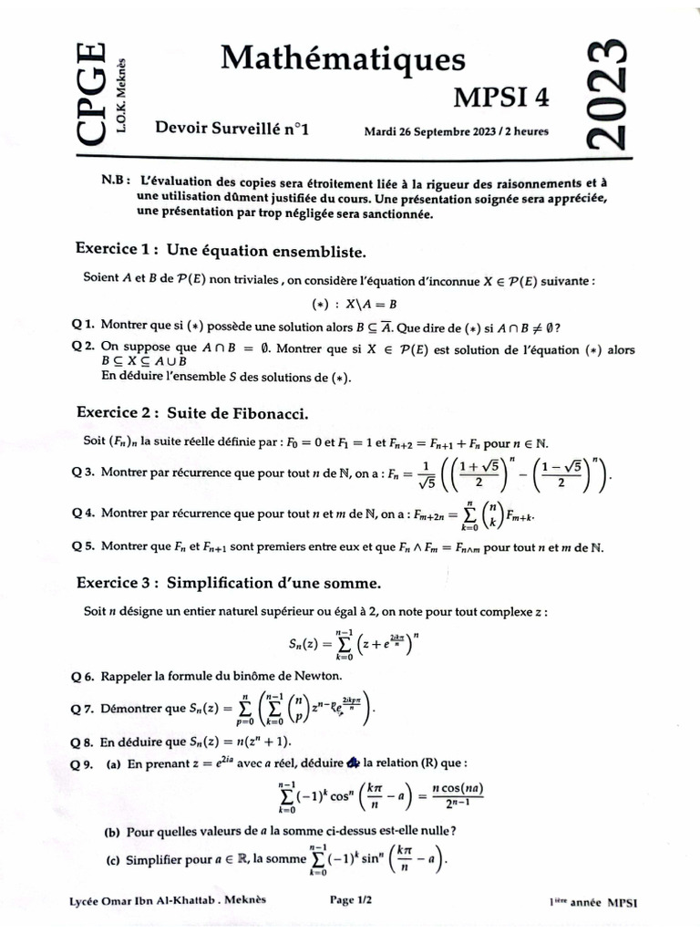 Premier DS Math 2 | PDF