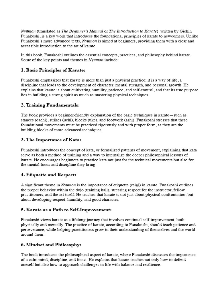 Beginner's Guide to Karate Principles | PDF | Karate