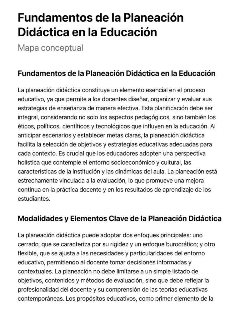 Fundamentos de la Planeación Didáctica | PDF | Enseñando | Planificación