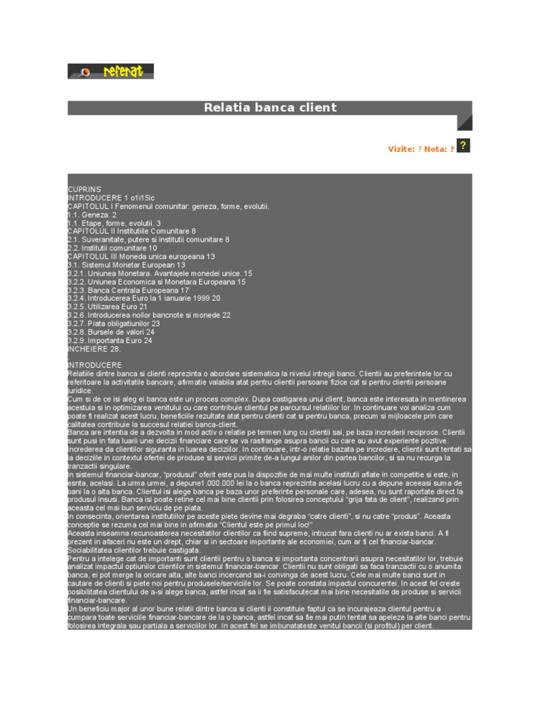 Relatia Banca Client | PDF