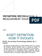 Asset:: Definition, Recognition, & Measurement Issues