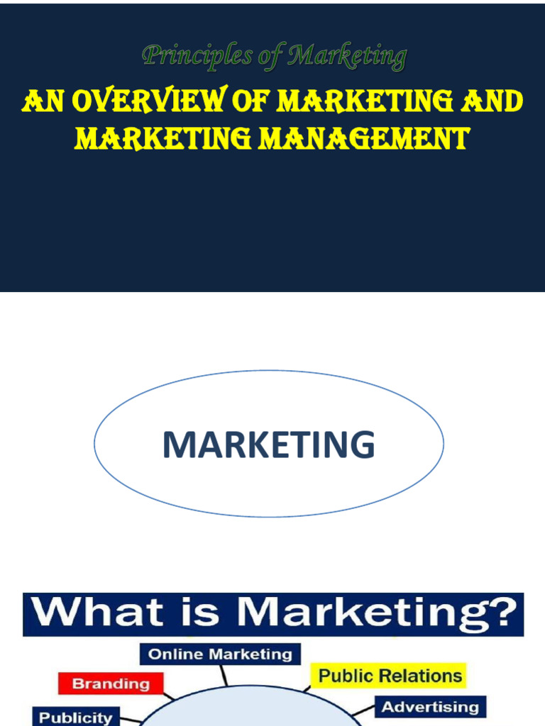 Lecture 1 Overview of Marketing and Marketing Management | PDF ...