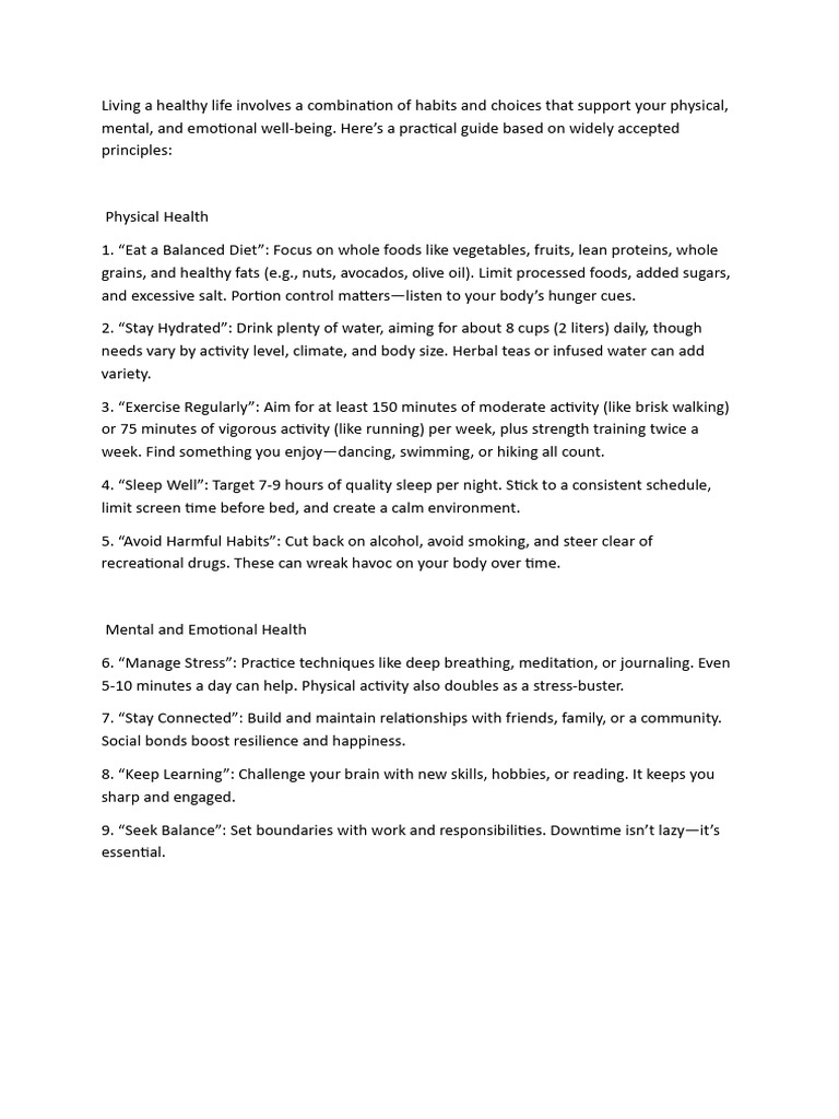 Class 1 Healthy Living Q&A Guide | PDF