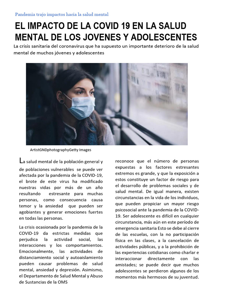 Impacto de COVID-19 en la Salud Mental Juvenil | PDF