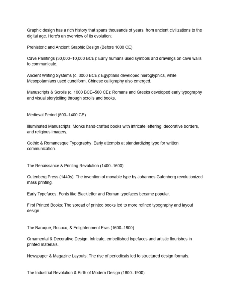 The History of Graphic Design | PDF | Typography | Graphic Design