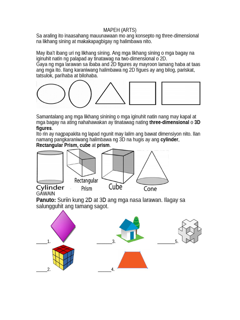 Activity Sa Arts | PDF