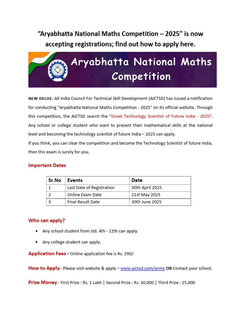 ANMC 2025 Registration and Exam Dates | PDF