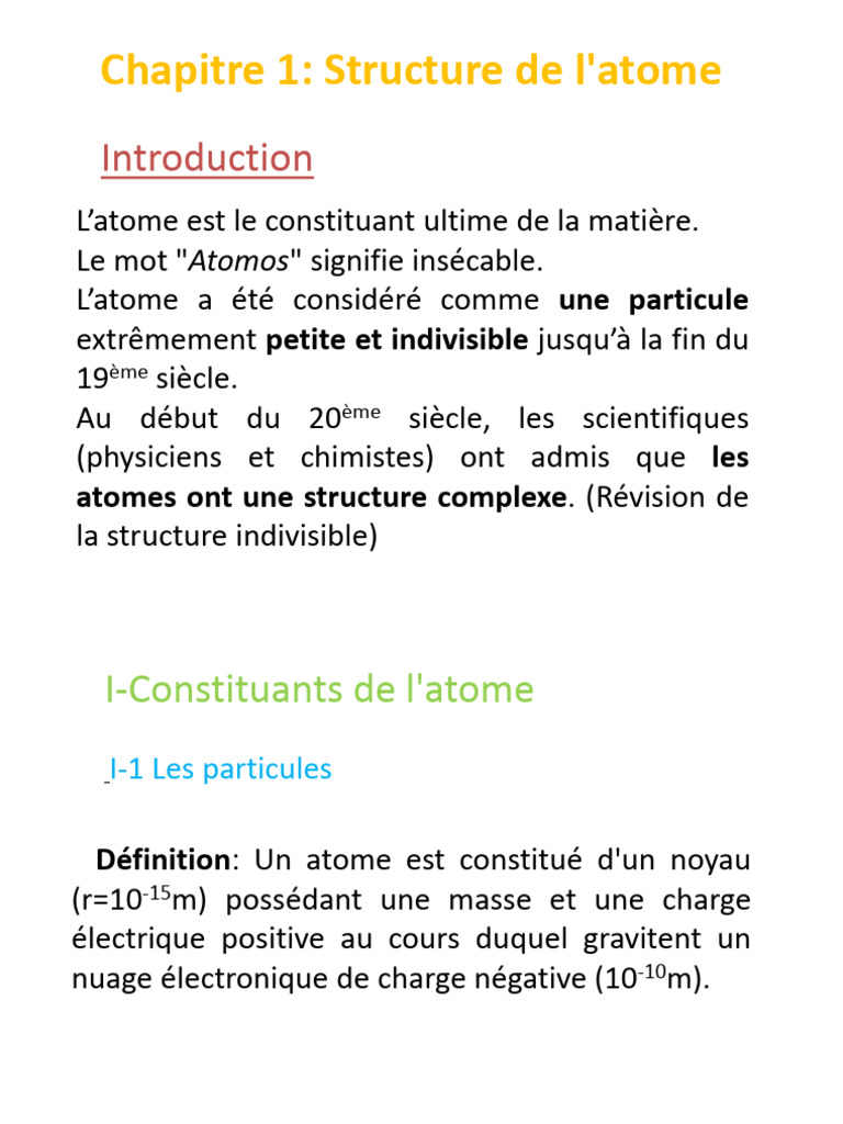 Structure et caractéristiques de l'atome | PDF | Atomes | Orbitale atomique