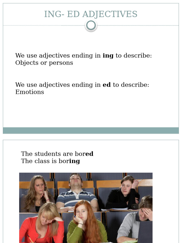Understanding ING and ED Adjectives | PDF