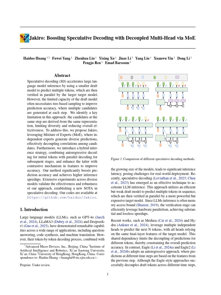 Jakiro: Enhanced Speculative Decoding | PDF | Applied Mathematics