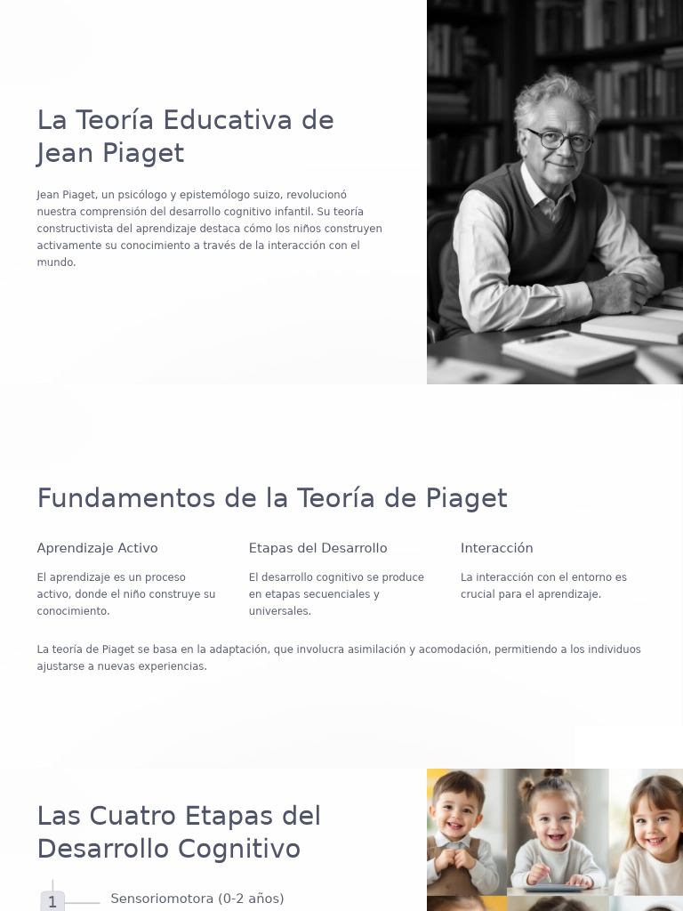 Teoría Educativa de Jean Piaget | PDF | Desarrollo cognitivo | Aprendizaje