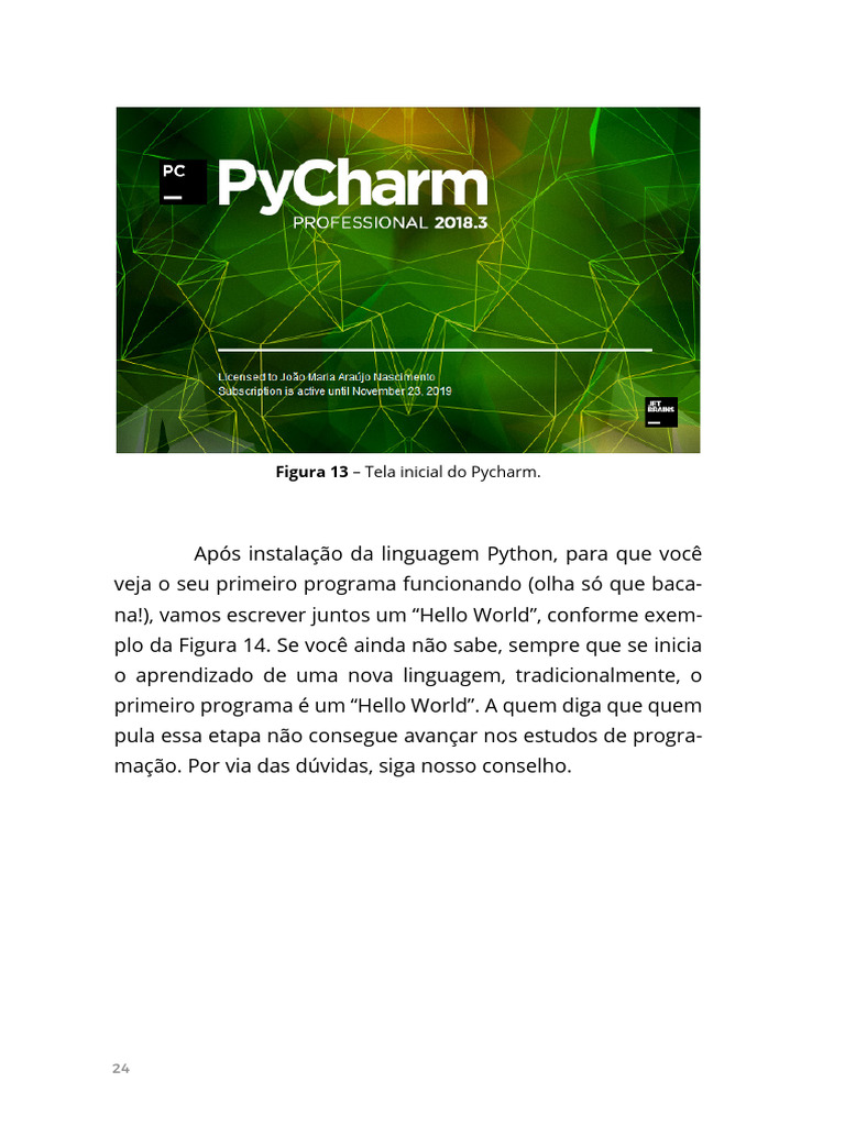 Primeiro Programa em Python: Hello World | PDF