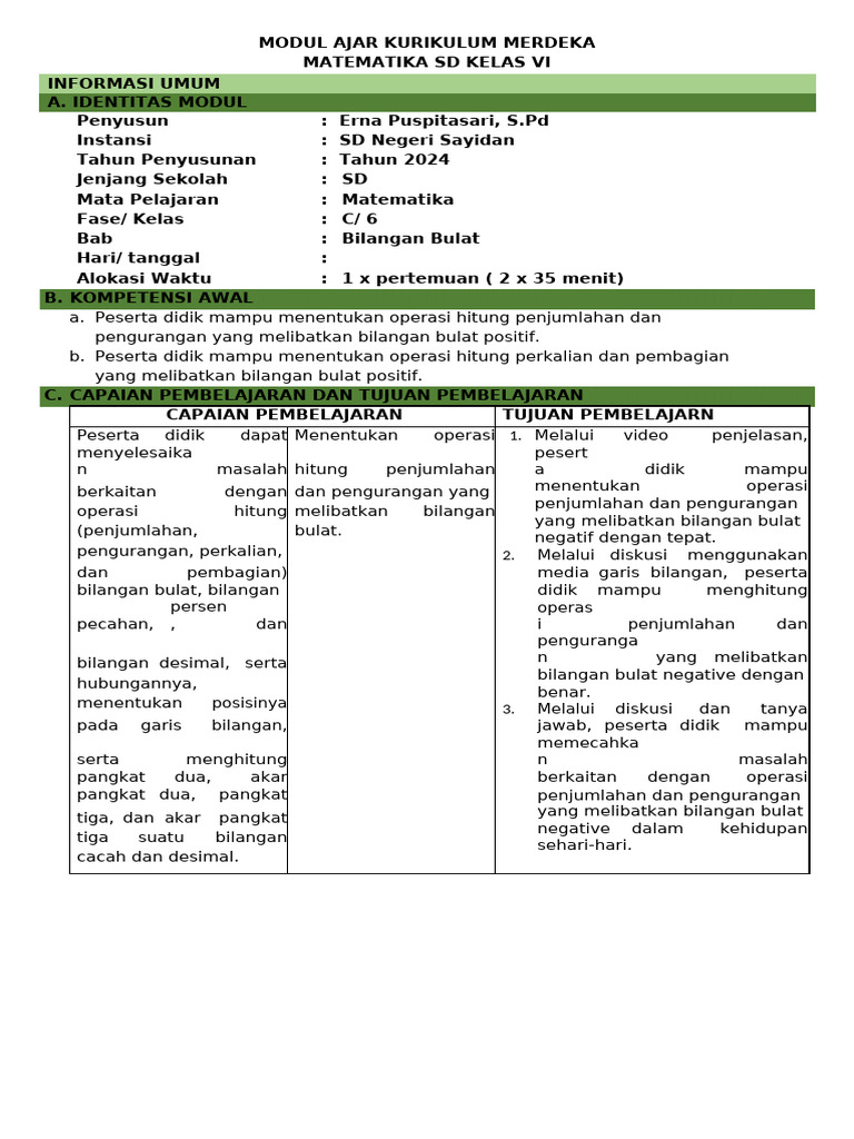 Erna Puspita RPP Litnum | PDF