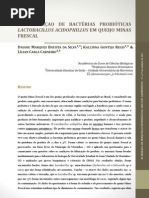 Identificação de bactérias probióticas lactobacillus acidophillus em queijo minas frescal