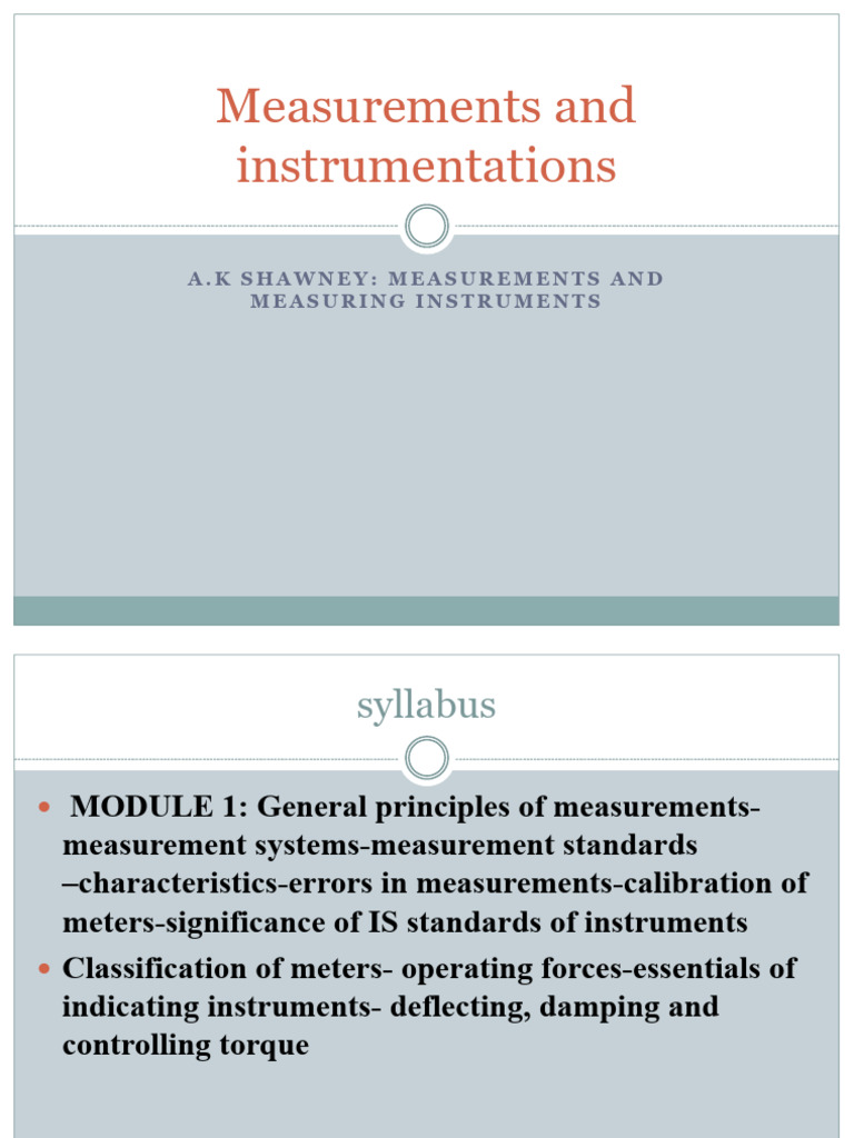 KTU Notes on Measurement & Instrumentation | PDF | Observational Error ...