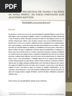 FINITUDE E MELANCOLIA EM “AGORA E NA HORA DE NOSSA MORTE”, DO POETA PORTUGUÊS JOSÉ AGOSTINHO BAPTISTA