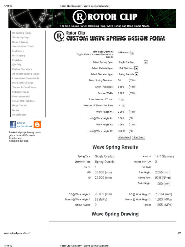 Rotor Clip Company Wave Spring Calculator PDF