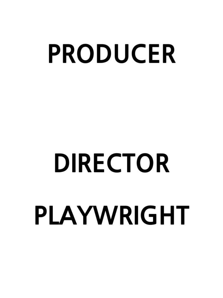 Theatrical Production Roles Overview | PDF