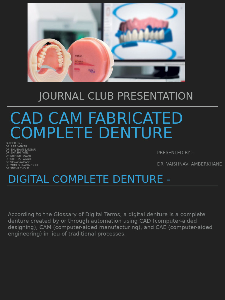 JC Cad Cam Dentures | PDF | Dentures | Dentistry Branches