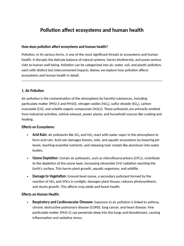 Pollution's Impact on Human Health | PDF | Water Pollution | Air Pollution