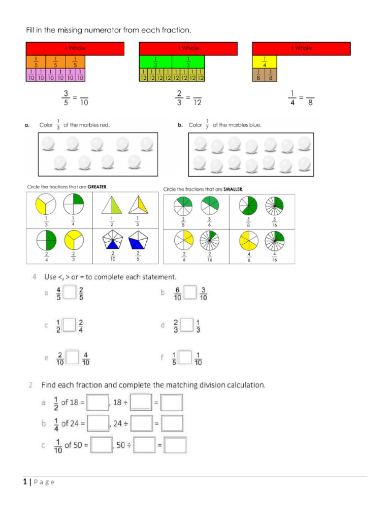 Fill in The Fraction Wall | PDF