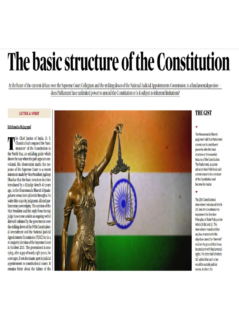 The Basic Structure of The Constitution | PDF