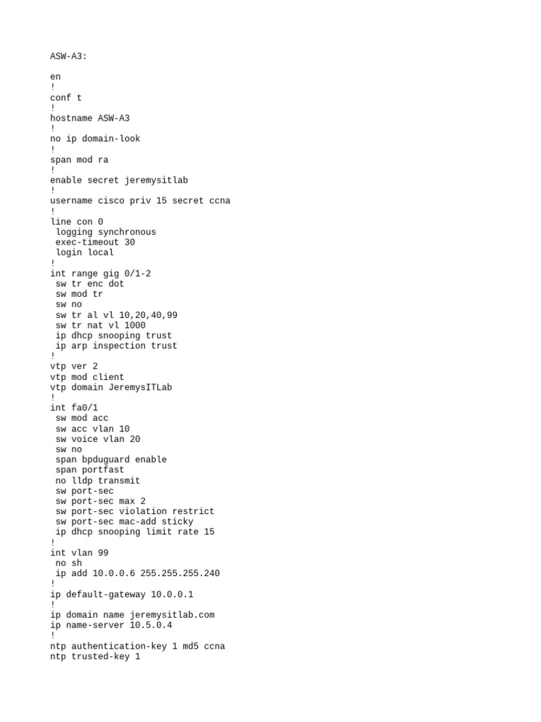 Cisco ASW-A3 Configuration Guide | PDF