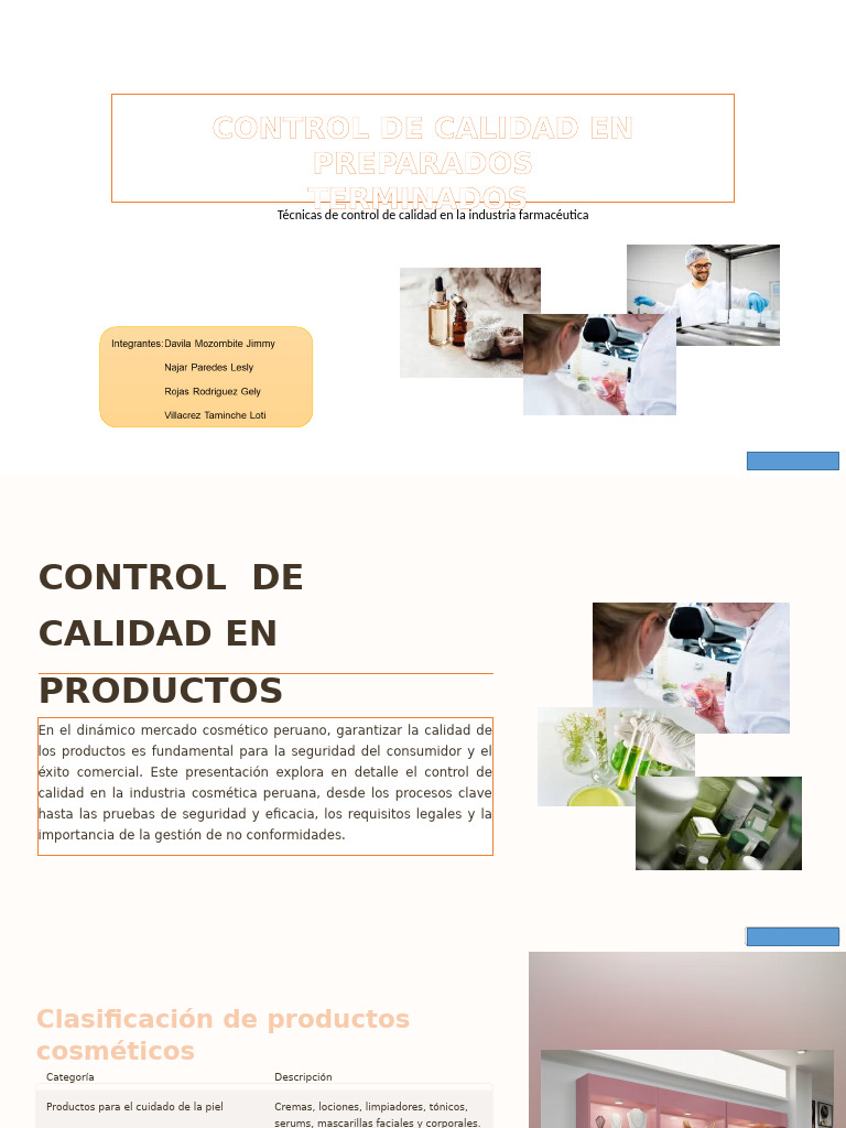 Control de Calidad en Cosméticos | PDF | Productos cosméticos | Calidad ...