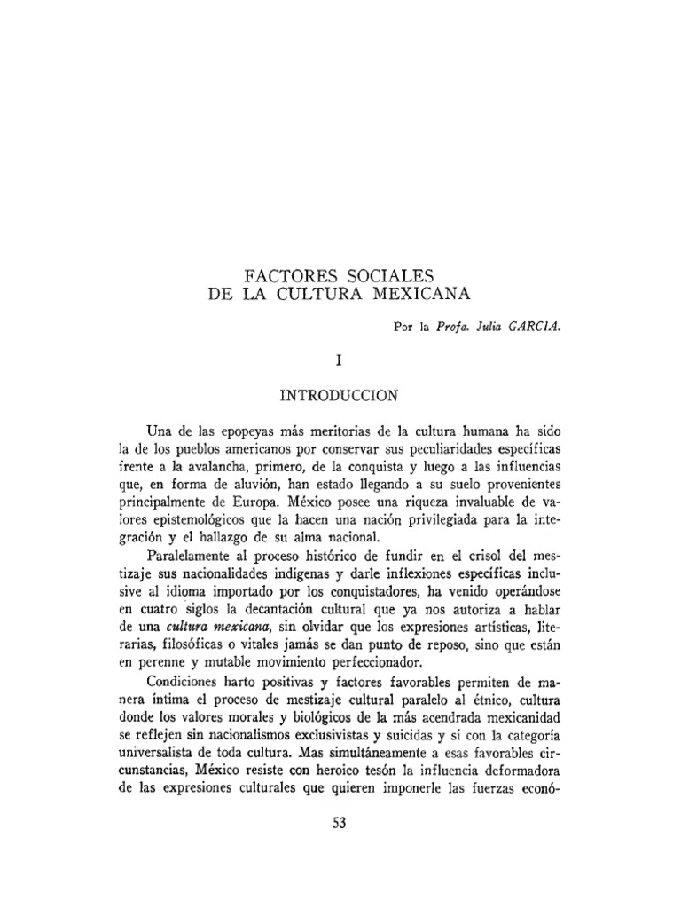 Factores Sociales en la Cultura Mexicana | PDF | México | Nueva españa