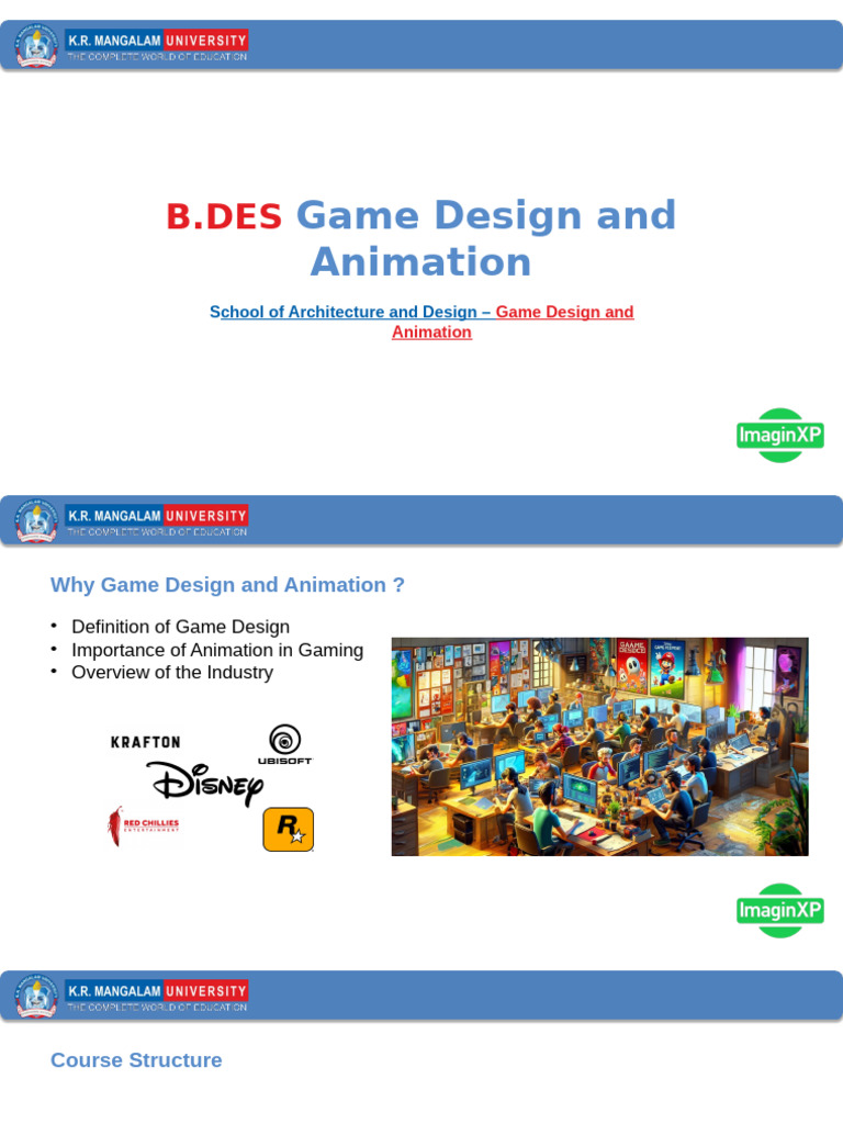 Game Design and Animation Program Overview | PDF | 3 D Computer ...