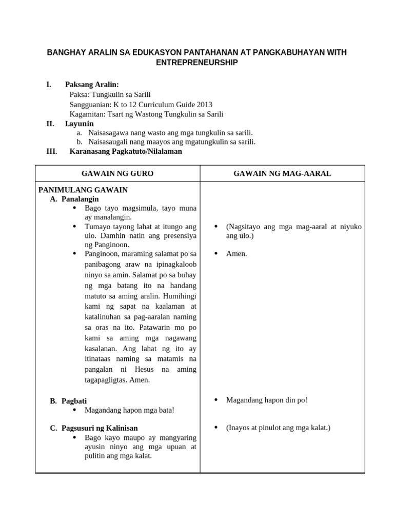 Epp Lesson Plan | PDF