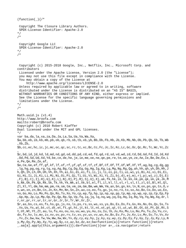 JavaScript UUID Generation Code | PDF