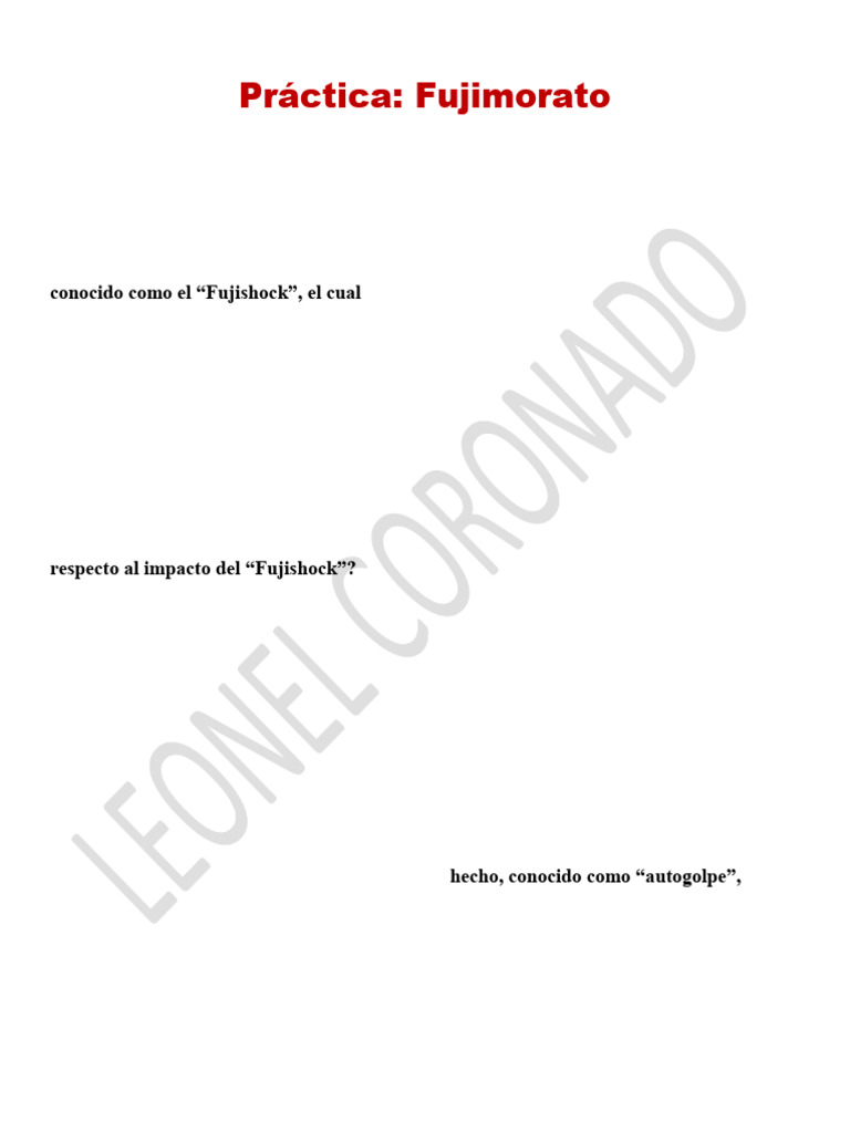 Impacto del Fujimorato en Perú | PDF | Gobierno | Perú