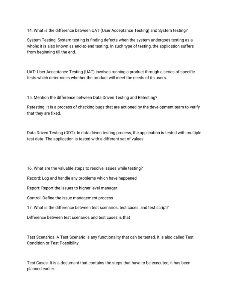UAT Testing Interview Insights | PDF | Software Testing | Software ...