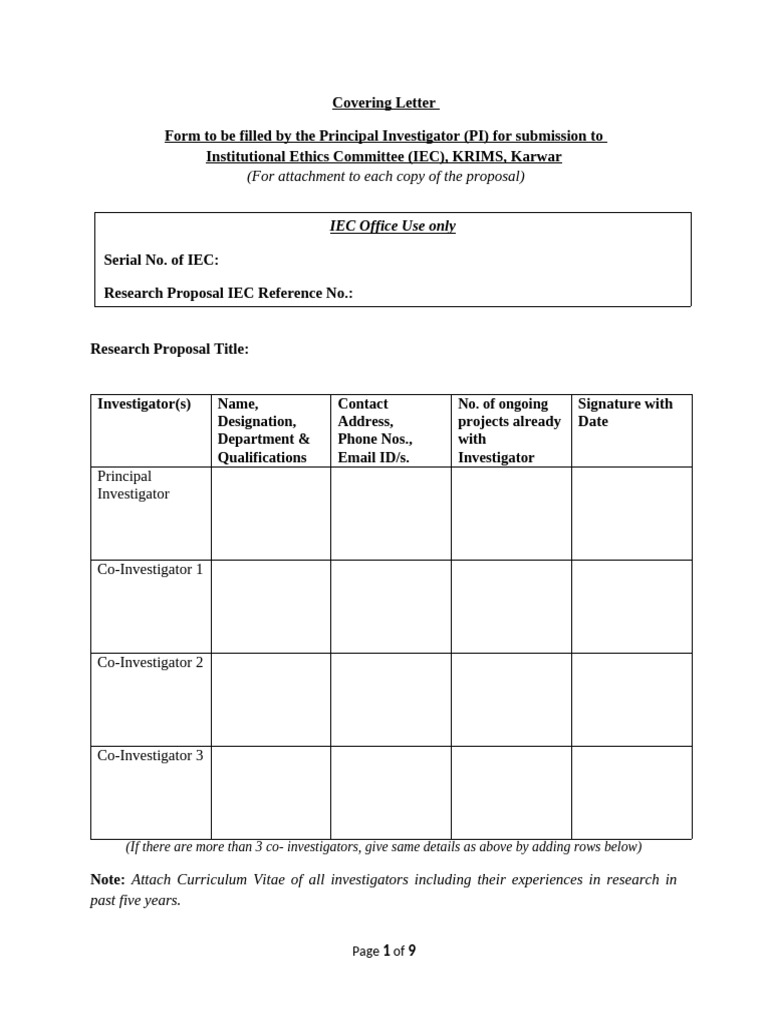 IEC Submission Guidelines for Researchers | PDF | Consent | Informed ...