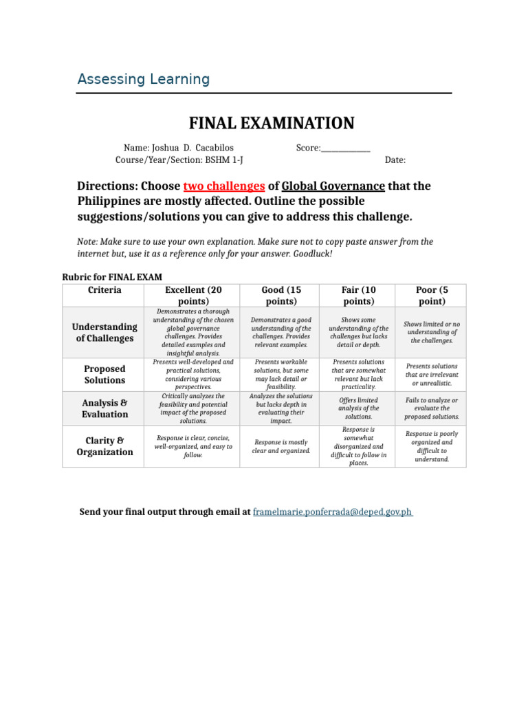 Global Governance Challenges in the Philippines | PDF | Cognition