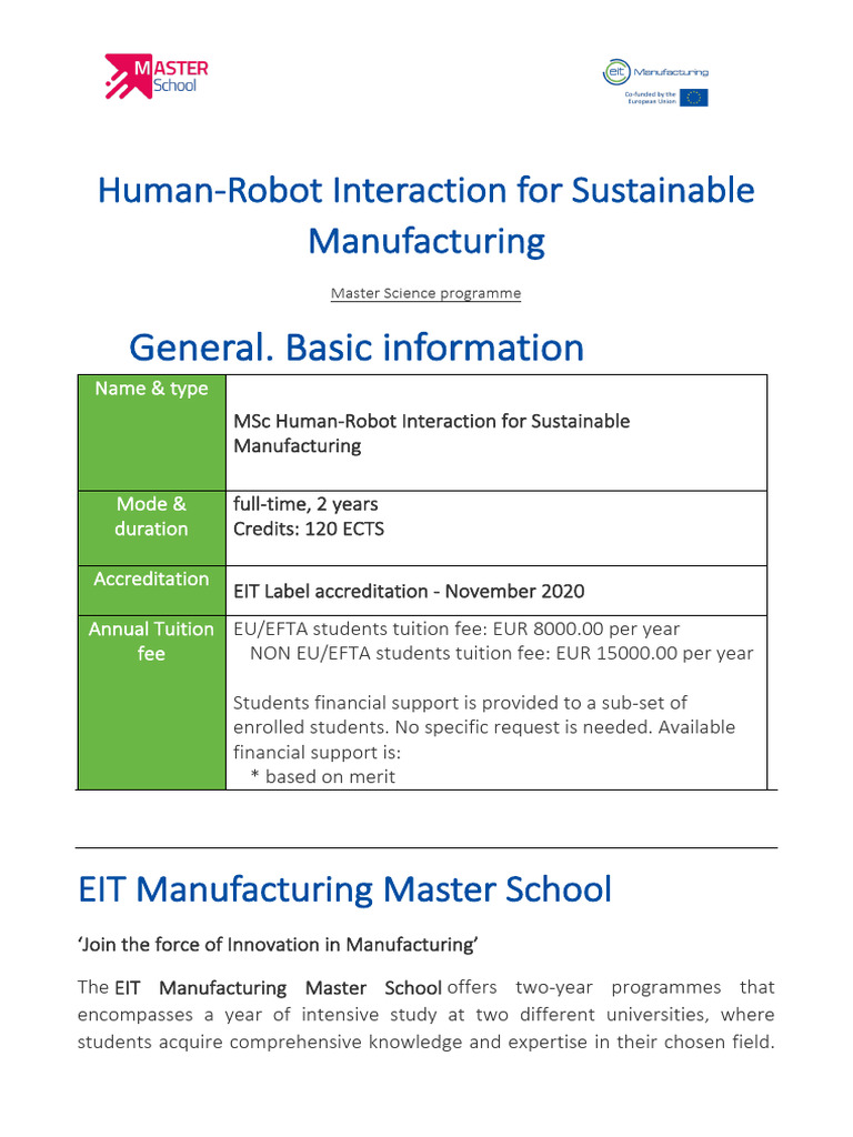 Human Robot Interaction For Sustainable Manufacturing Pdf Academic