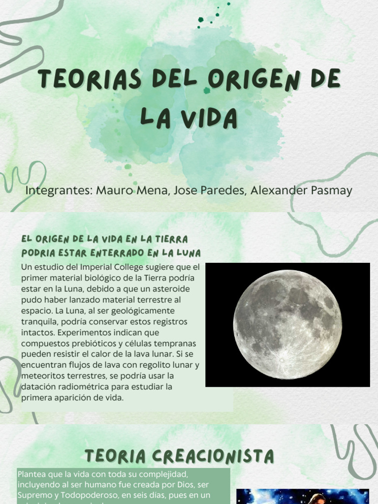 Teorias Del Origen de La Vida - 20240925 - 064947 - 0000 | PDF ...